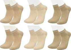 Vitasox 35200 Herren Socken Kurzsocken aus Baumwolle Quartersocken Herrensocken Komfortrand einfarbig ohne Naht Natur-Töne 6er Pack 39/42 von Vitasox