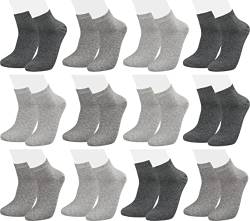 Vitasox 35201 Herren Socken Kurzsocken aus Baumwolle Quartersocken Herrensocken Komfortrand einfarbig ohne Naht Silber-Töne 12er Pack 39/42 von Vitasox