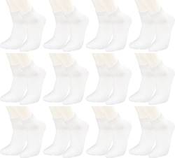 Vitasox 35203 Herren Socken Kurzsocken aus Baumwolle Quartersocken Herrensocken Komfortrand einfarbig ohne Naht weiß 12er Pack 43/46 von Vitasox