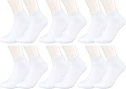 Vitasox 43016 Damen Herren Kurzsocken Bambus Sneakersocken einfarbig ohne Naht weiß 6er Pack 35/38 von Vitasox