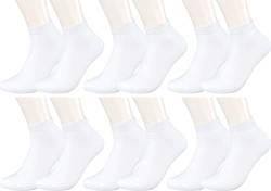 Vitasox 43016 Damen Herren Kurzsocken Bambus Sneakersocken einfarbig ohne Naht weiß 6er Pack 43/46 von Vitasox