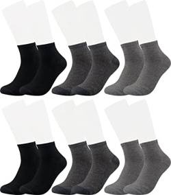 Vitasox 43020 Damen Herren Kurzsocken Bambus Sneakersocken einfarbig ohne Naht schwarz anthrazit silber 6er Pack 39/42 von Vitasox