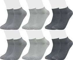 Vitasox 43021 Unisex Kurze Bambus Sneaker Socken, kühlen den Fuß, leichte Sommer Sneakersocken ohne spürbare Naht für Damen & Herren, silber, 6 Paar, 35-38 von Vitasox