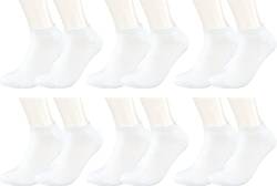 Vitasox 43025 Unisex Kurze Bambus Sneaker Socken, kühlen den Fuß, leichte Sommer Sneakersocken ohne spürbare Naht für Damen & Herren, weiß, 6 Paar, 35-38 von Vitasox