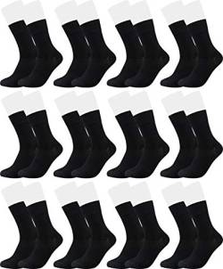 Vitasox 43033 Bambus Socken für Damen & Herren, atmungsaktive Bambussocken mit weichem Komfortbund ohne Gummi, Qualitäts Strümpfe gegen Schweiß ohne Naht an den Zehen, 12 Paar schwarz 39-42 von Vitasox