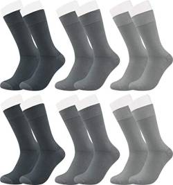 Vitasox 43038 Bambus Socken für Damen & Herren, atmungsaktive Bambussocken mit weichem Komfortbund ohne Gummi, Qualitäts Strümpfe gegen Schweiß ohne Naht an den Zehen, 6 Paar grau 35-38 von Vitasox