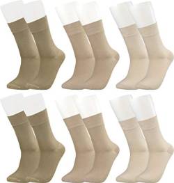 Vitasox 43042 Bambus Socken für Damen & Herren, atmungsaktive Bambussocken mit weichem Komfortbund ohne Gummi, Qualitäts Strümpfe gegen Schweiß ohne Naht an den Zehen, 6 Paar natur 35-38 von Vitasox