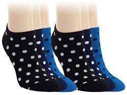 Vitasox Damen Sneaker Socken Baumwolle bunt Sneakersocken Füßlinge Pünktchen ohne Naht 6er Pack, 6 Paar, 39/42 von Vitasox