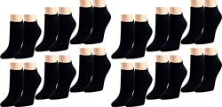 Vitasox Herren Kurze Komfort Baumwoll Sneaker Socken in verschiedenen Farben, Klassisch Schwarz, Black, Classic, Luxusstrumpf, Basics, Leichte Sommer Sneakersocken ohne Naht, 12 Paar, 43-46 von Vitasox