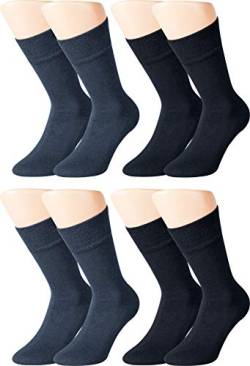 Vitasox Herren Wellness Socken Baumwolle Frotteesohle Baumwollsocken Arbeitssocken ohne Gummi 4er & 6er Pack, 4xjeans-töne, 43/46 von Vitasox