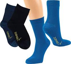 Vitasox Kinder Socken aus Bambus, verstärkte Belastungszonen, sehr weich auf der Haut, atmungsaktiv, für Jungs und Jugendliche | marine, jeans, dunkelblau | 27-30 | 6 Paar von Vitasox