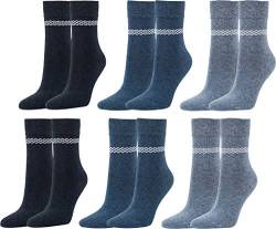 Vitasox Socken für Damen, sehr feine Maschen, Ferse und Spitze verstärkt | jeans | 35-38 | 6 Paar von Vitasox