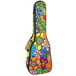Ukulele Case Hippie Flowers Ukulele Gigbag with Adjustable Straps Ukulele Cover Backpack von Vito546rton