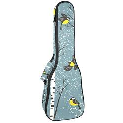 Ukulelenkoffer Birken und Vögel Ukulele Gigbag mit verstellbaren Riemen Ukulele Cover Rucksack von Vito546rton