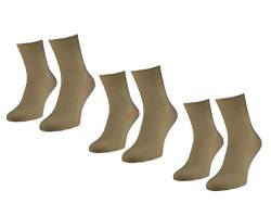 Vitopia 6 Paar Diabetiker-Socken Damen | Extra breiter Bund ohne Gummi-Druck | Venenfreundliche Gesundheitssocken (Beige 35-38) von Vitopia