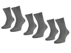 Vitopia 6 Paar Diabetiker-Socken Herren | Extra breiter Bund ohne Gummi-Druck | Venenfreundliche Gesundheitssocken (Grau 47-50) von Vitopia