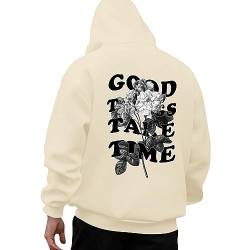 Essentials Hoodie Herren Oversize Mit Backprint Y2K Hoody Mit Kapuze Basic Pullover Vintage Print Hoodies Für Männer Anime Kapuzenpullover Schwarzer Coole Streetwear Drip Klamotten Oversized Pulli @1 von Viunychn