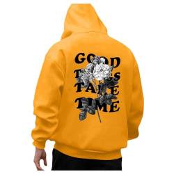 Essentials Hoodie Herren Oversize Mit Backprint Y2K Hoody Mit Kapuze Basic Pullover Vintage Print Hoodies Für Männer Anime Kapuzenpullover Schwarzer Coole Streetwear Drip Klamotten Oversized Pulli @1 von Viunychn