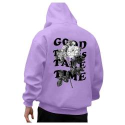 Herren Hoodie Mit Backprint, Oversize Y2K Essentials Hoody Mit Kapuze Print Anime Kapuzenpullover Schwarzer Basic Vintage Hoodies Für Männer Pullover Gym Oversized Coole Streetwear Pulli Y2K Men @1 von Viunychn