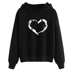 Hoddies Frauen,Hoodie Damen Kawaii Sweatshirt mit Kapuze Süß Kapuzenpullover Sportlich Sportbekleidung Langarmshirt Summer Herbst Leicht Löwenzahn Herzdruck Einfarbig Pullover Sportshirt Pulli Bluse von Viunychn