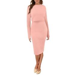 Pulloverkleid Damen Winter Elegant Herbst Strickkleid Winterkleid Herbstkleid Two Piece Moderne Figurbetontes Sexy Winterkleider Winterkleidung Schöne Gestrickte Christmas Frauen Knitted Dress @2 von Viunychn