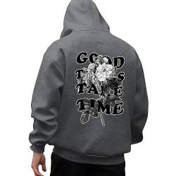 Viunychn Hoodie Männer mit Backprint Sweatshirt Streetwear Kapuzenpullover Herren Sweatjacke Langarm Kapuzenpulli Frühling Herbst Winter @1 von Viunychn