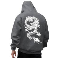 Viunychn Hoodie Männer mit Backprint Sweatshirt Streetwear Kapuzenpullover Herren Sweatjacke Langarm Kapuzenpulli Frühling Herbst Winter @J von Viunychn