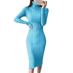 Viunychn Strickkleid Damen Herbst Elegant Winter Winterkleid Herbstkleid Pulloverkleid Moderne Strick Mit Rundhalsausschnitt Winterkleider Etuikleid Warme Zwei Cozy Frauen Knitted Skims Dress 1 von Viunychn