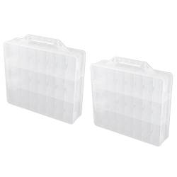 Viupolsor 2 x 48 Zellen 2 Schichten Nagellack Organizer Tragbare Klar Nagel Liefert Handarbeit Aufbewahrungsbox Einstellbare Lagerung Fall von Viupolsor