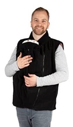 Viva la Mama - 2in1 Trageweste für Männer, Papa Trageweste aus Fleece, warm - FJONN - schwarz - S von Viva la Mama