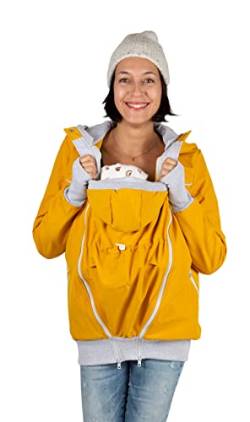 Viva la Mama - Allwetter Jacke Umstandsjacke Tragejacke Outdoor winddicht regendicht JACKY senfgelb - M von Viva la Mama