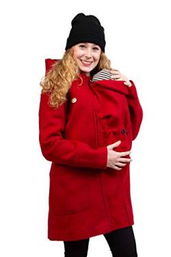 Viva la Mama - Jacke für Babytragen - Umstandsjacke warm - Mantel für Schwangere - Valentin Plus - rot- XS von Viva la Mama