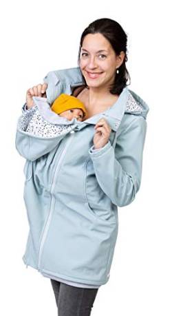 Viva la Mama - Jacke mit Trageeinsatz Schwangerschaftsjacke Softshell Allwetter warm - MELLORY - eisblau - M von Viva la Mama