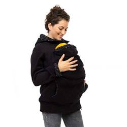 Viva la Mama Schwangerschaftsmode Umstandsjacke Tragepullover warm Jacke für Tragetuch Tragepulli - AHOI schwarz, kleine Punkte - XS von Viva la Mama