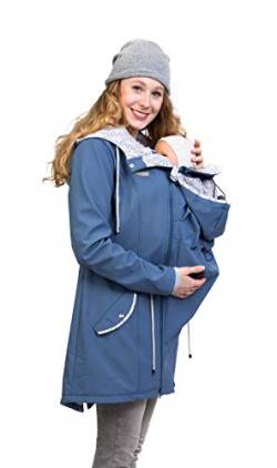 Viva la Mama - Umstandsjacke Tragejacke mit Einsatz Softshell Rücken Bauch Tragen - PINA schieferblau - L von Viva la Mama