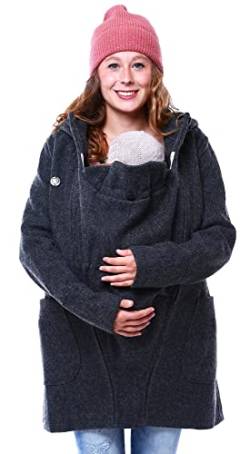 Viva la Mama - Umstandsjacke Winter Jacke mit Babytrageeinsatz warm Kängurujacke Babytragen - VALENTIN - anthrazit - XXL von Viva la Mama