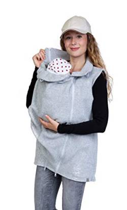 Viva la Mama - zusätzliche Weste für das Babytragen im Winter Trageweste Fleece Umstandsweste RERIK hellgrau - XS von Viva la Mama