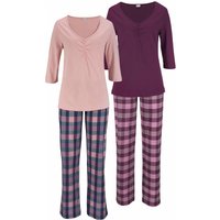 Große Größen: Pyjama, rosé+bordeaux, Gr.44/46-56/58 von Vivance Dreams