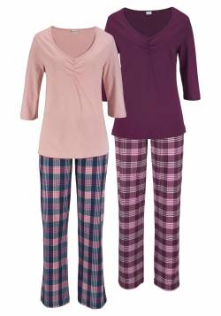 Große Größen: Pyjama, rosé+bordeaux, Gr.44/46 von Vivance Dreams
