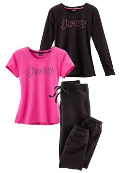 Große Größen: Pyjama, schwarz+pink, Gr.48/50 von Vivance Dreams