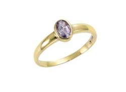 Fingerring VIVANCE "333/- Gelbgold mit Amethyst" Fingerringe Gr. 054 (17,2), Gold, gelb (gelb, lila) Damen Fingerringe von Vivance