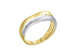 Fingerring VIVANCE "585/- Gelbgold/Weißgold glanz/matt" Fingerringe Gr. 058 (18,5), Gold, bunt (mehrfarbig) Damen Fingerringe von Vivance