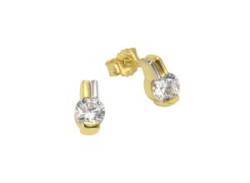 Paar Ohrstecker VIVANCE "333/- Gelbgold Zirkonia" Ohrringe Gr. ONE-SIZE, Gold, gelb (gelb, weiß) Damen Ohrstecker von Vivance