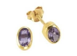 Paar Ohrstecker VIVANCE "333/- Gelbgold mit Amethyst" Ohrringe Gr. ONE-SIZE, Gold, gelb (gelb, lila) Damen Ohrstecker von Vivance