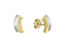 Paar Ohrstecker VIVANCE "585/- Gelbgold bicolor glanz/matt" Ohrringe Gr. ONE-SIZE, Gold, bunt (mehrfarbig) Damen Ohrstecker von Vivance