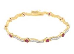 Silberarmband VIVANCE "rubies & diamond" Armbänder Gr. Silber 925 (Sterlingsilber), silberfarben (silber 925) Damen Armbänder von Vivance