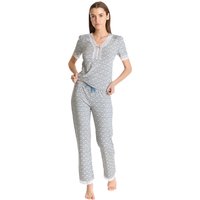 Vive Maria Blue Rose Damen Pyjama grau meliert allover von Vive Maria