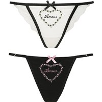 Vive Maria Princess Love Damen Stringtanga-Set creme/schwarz von Vive Maria