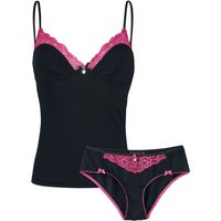 Vive Maria - Rockabilly Wäsche-Set - Sugar Ladies Set - XL - für Damen - Größe XL - schwarz/pink von Vive Maria