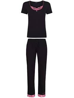 Vive Maria Sugar Night Damen Pyjama schwarz, Rundhals, unifarben, Kurzarm, Sleepwear, lang, Größe:XL von Vive Maria